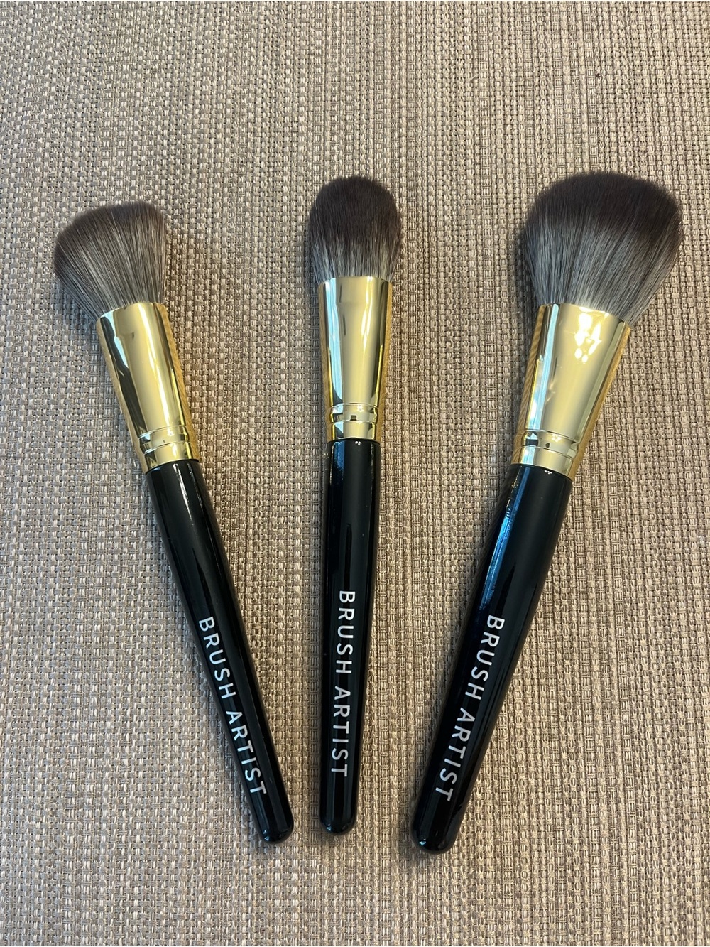 Black & Gold Face Brush Set - 3 Piece